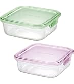 Amazon｜iwaki イワキ 耐熱ガラス 保存容器 グリーン 角型 M 800ml